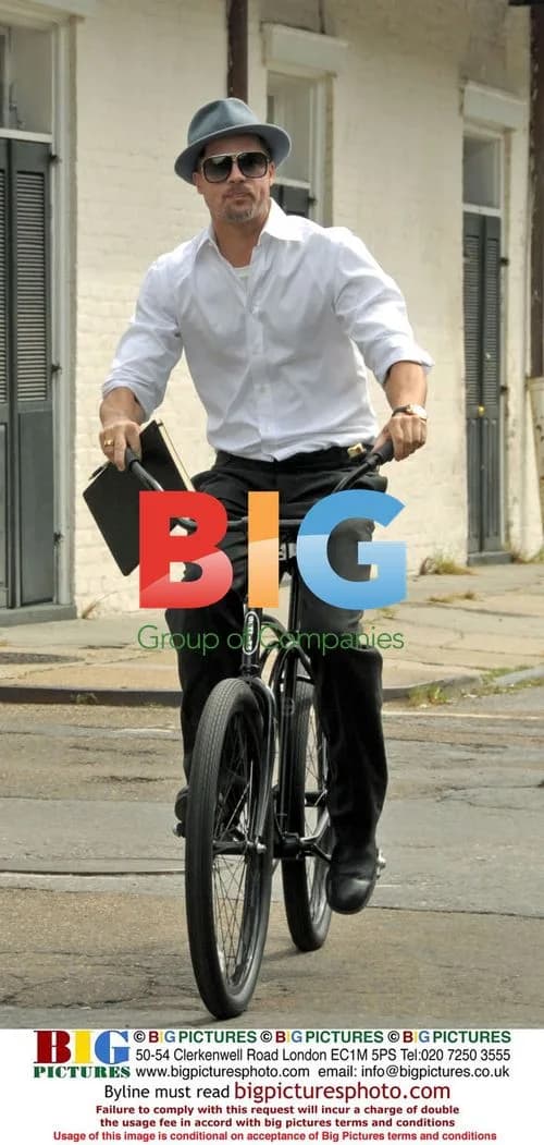 Brad Pitt Cycles Through New Orleans