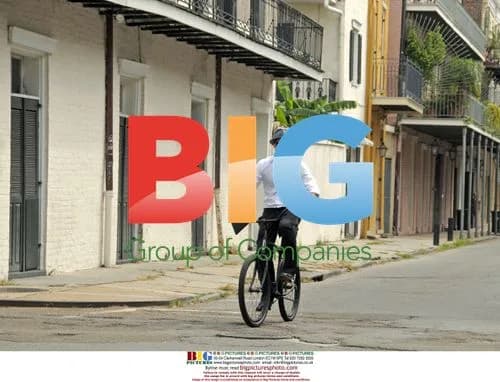Brad Pitt cycles through New Orleans