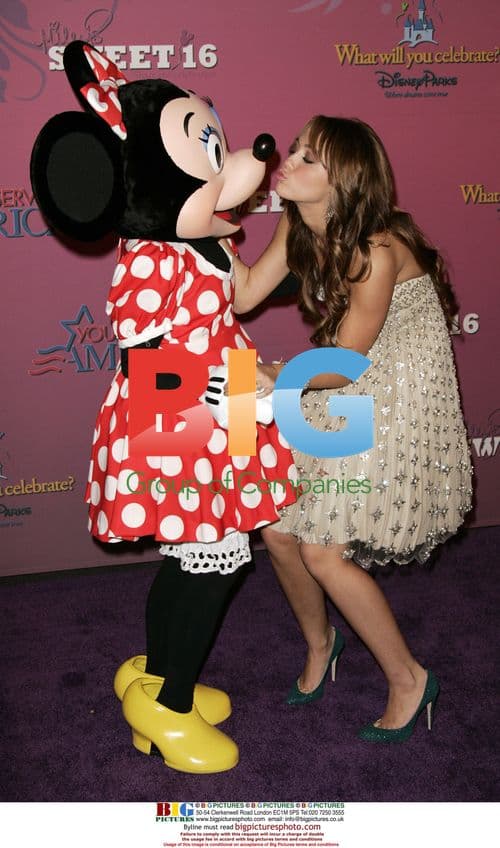 Miley Cyrus and Minnie Mouse at Sweet 16 Party