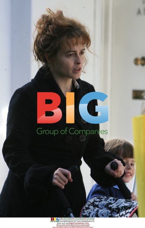 Helena Bonham Carter with kids in London