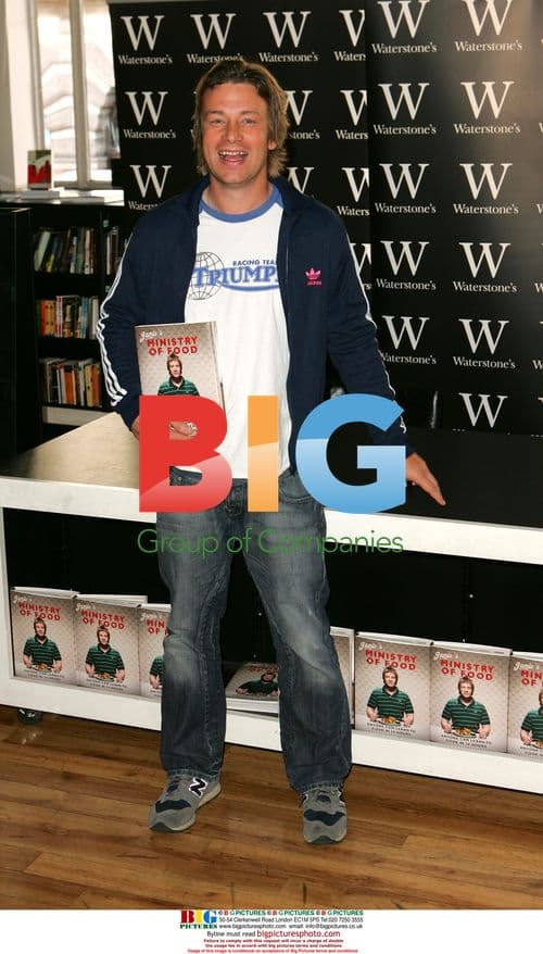 Jamie Oliver signs book at Waterstones in London