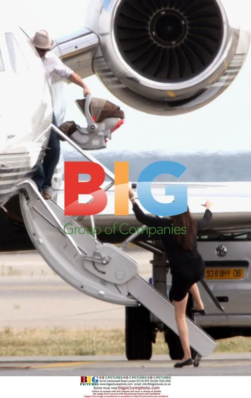 Brangelina and Family Arrive in Nice