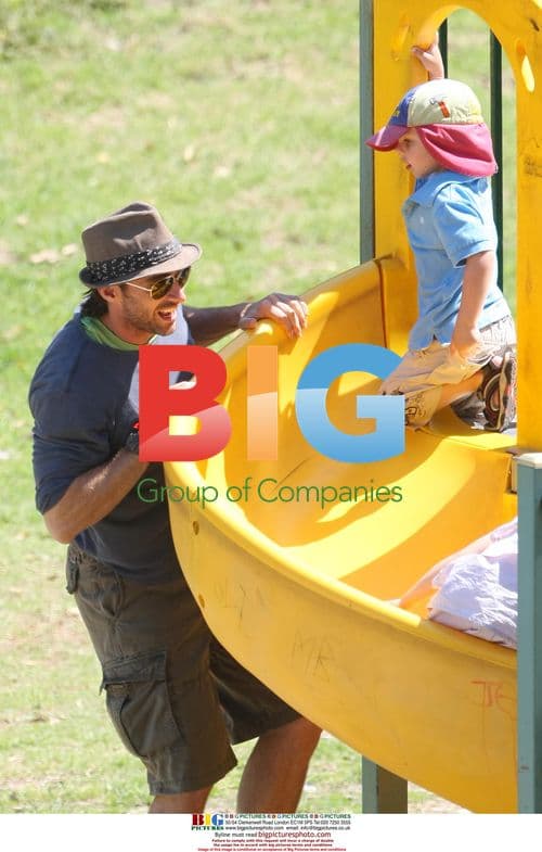 Hugh Jackman and family at Bronte Beach