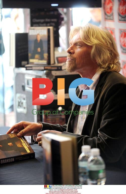 Richard Branson signs book at Virgin MegaStore