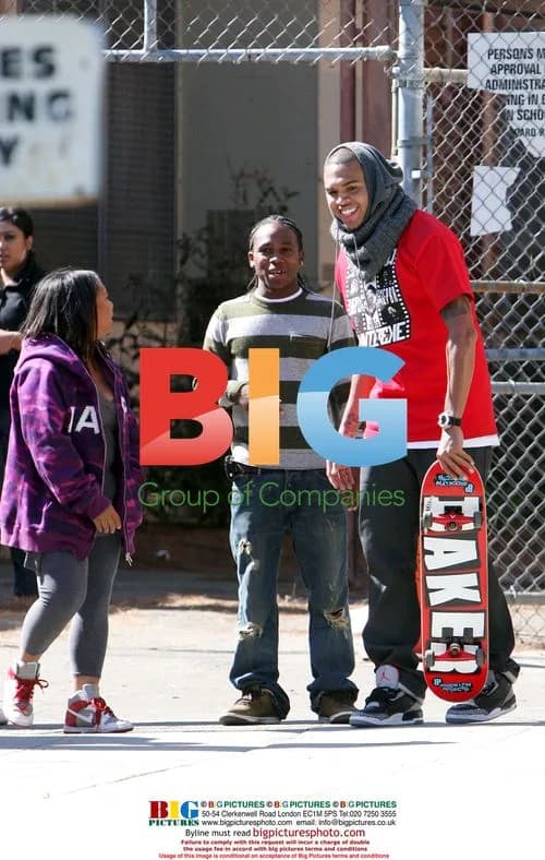 Chris Brown Skating During Music Video Break