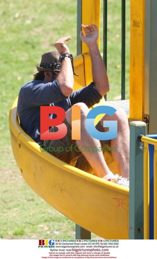 Hugh Jackman and family at Bronte Beach
