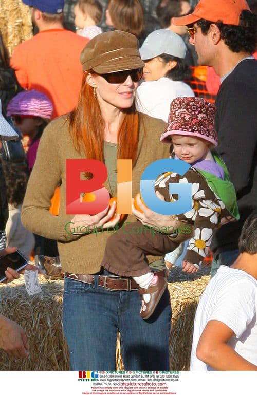Marcia Cross and family at pumpkin patch