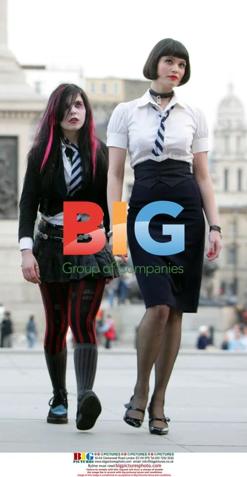 Gemma Arterton and Tamsin Egerton on St Trinian's set