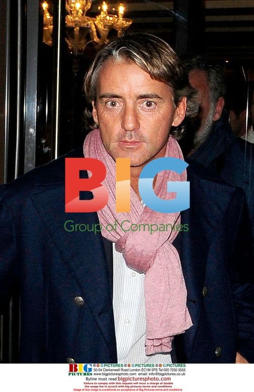 Roberto Mancini Leaving Restaurant