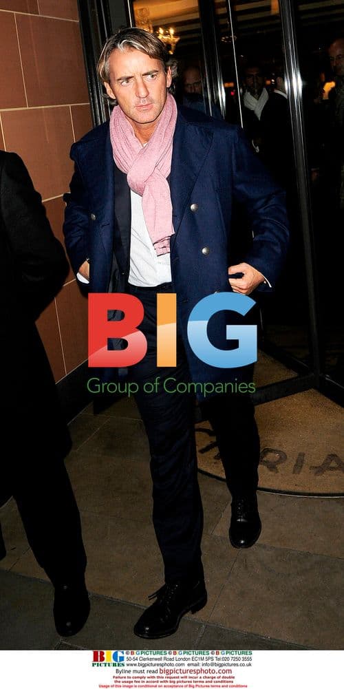 Roberto Mancini Leaving Restaurant