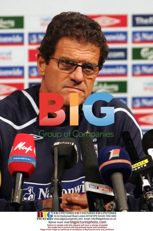 Fabio Capello at England FA press conference in Belarus