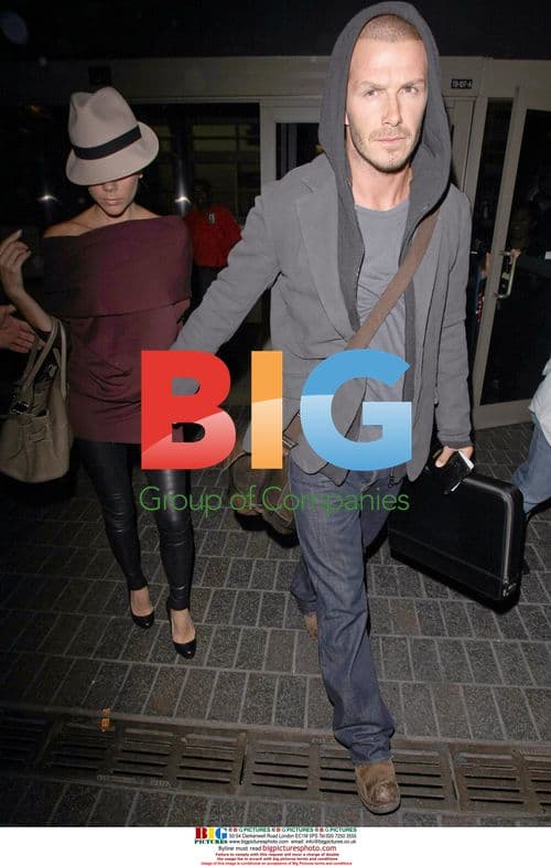 Beckham Duo Arrive at LAX Airport