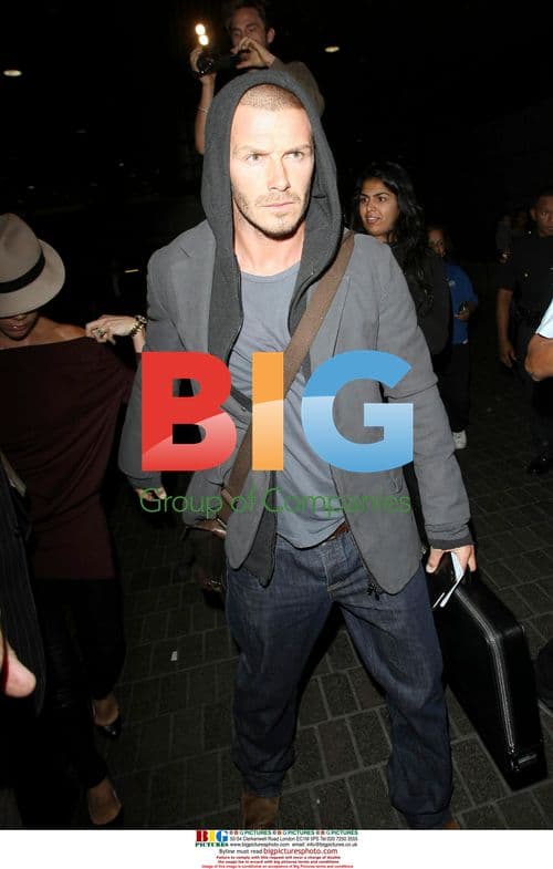 David and Victoria Beckham at LAX