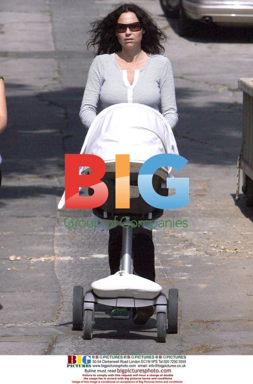 Minnie Driver Wheels Newborn in Hollywood Hills