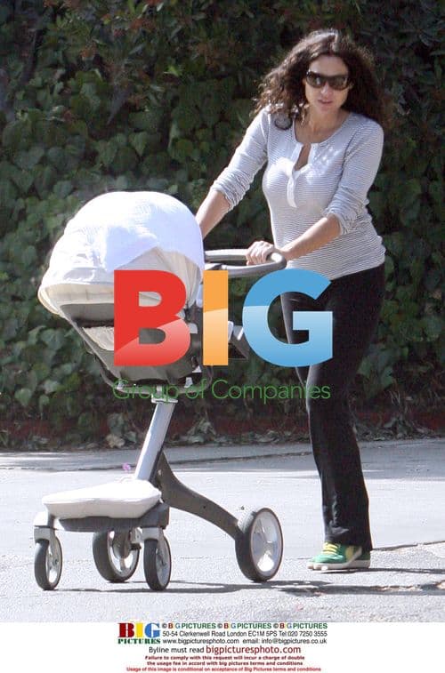 Minnie Driver with New Baby in Hollywood Hills