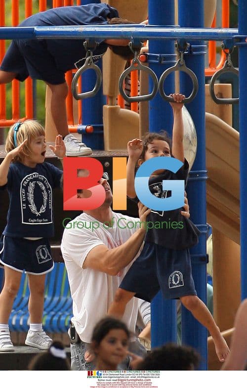 Mark Wahlberg with Family at Park