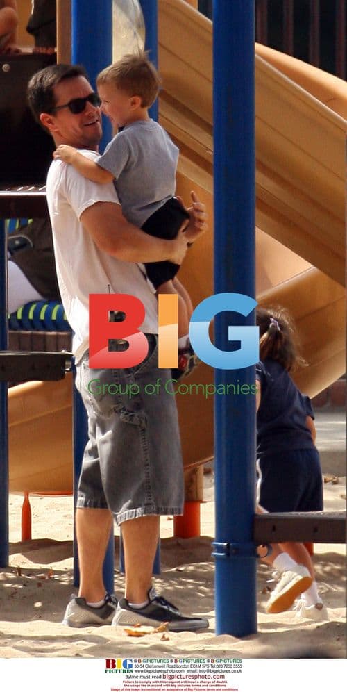 Mark Wahlberg and family at park in LA