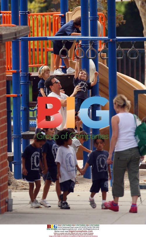 Mark Wahlberg with family at park