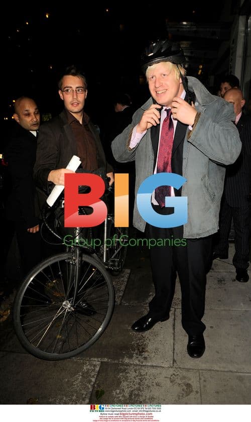 Boris Johnson Cycling Home from Conservatives Ball