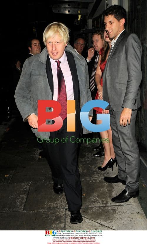 London Mayor Boris Johnson Bikes Home from Ball