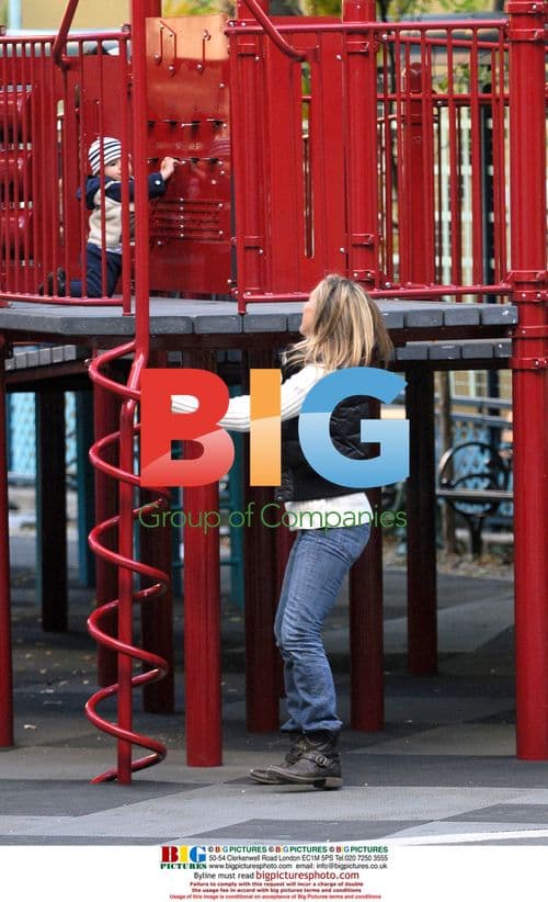 Kim Raver and family in NYC park