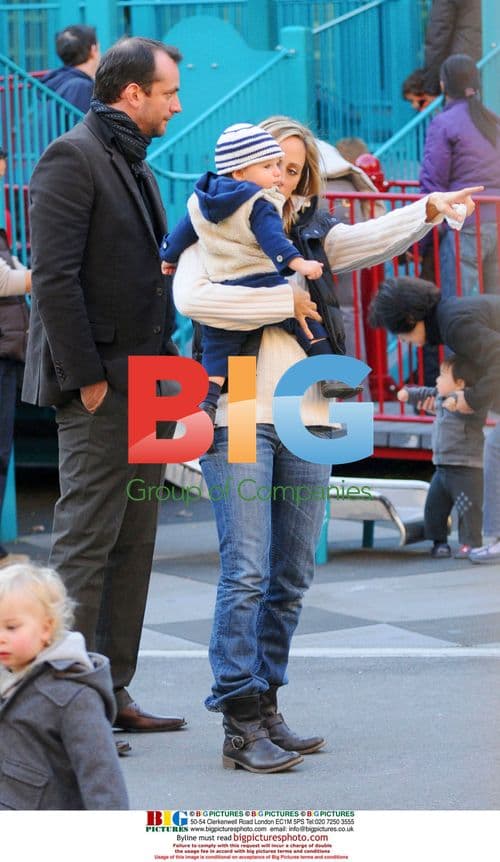 Kim Raver and family at park in NYC