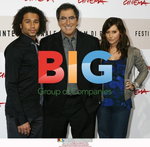Corbin Bleu, Kenny Ortega, and Ashley Tisdale at "High School Musical III" photocall