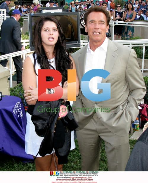 Arnold Schwarzenegger and daughter at Breeders Cup