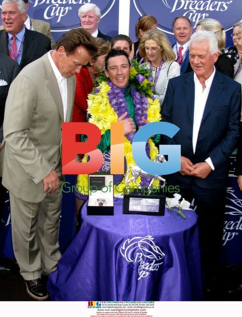 Arnold Schwarzenegger and Frankie Dettori at Breeders Cup