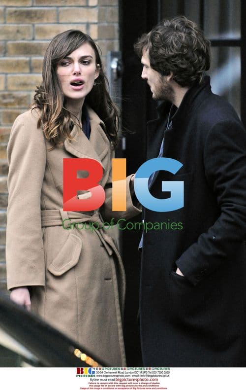 Keira Knightley and Guillaume Canet filming "Last Night"