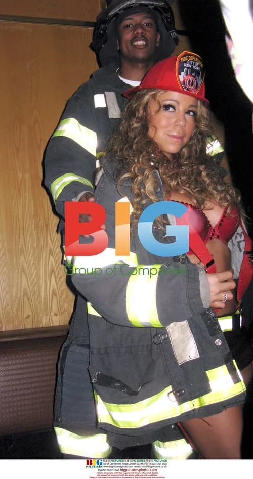 Mariah Carey, Nick Cannon and Busta Rhymes at Halloween party