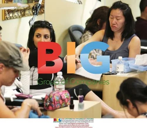 Kim Kardashian gets manicure and pedicure