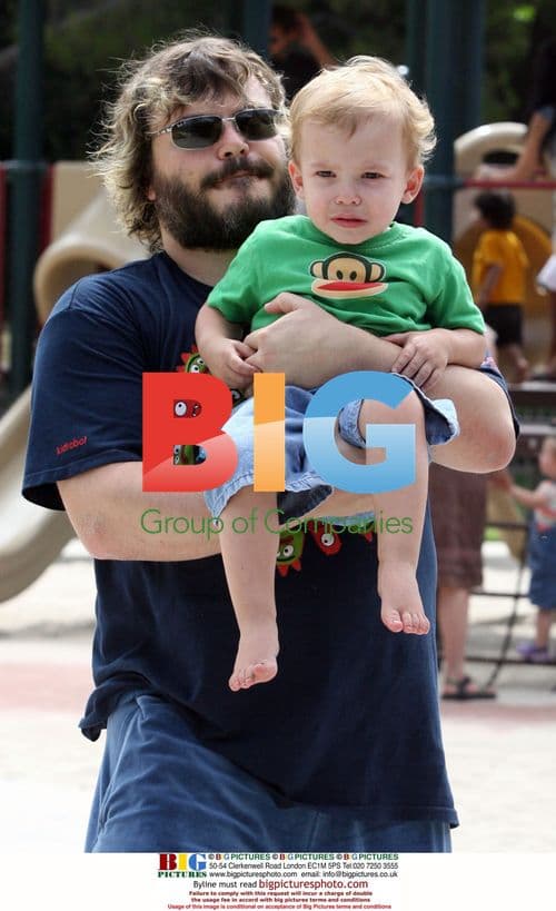 Jack Black with family at Beverly Hills Park