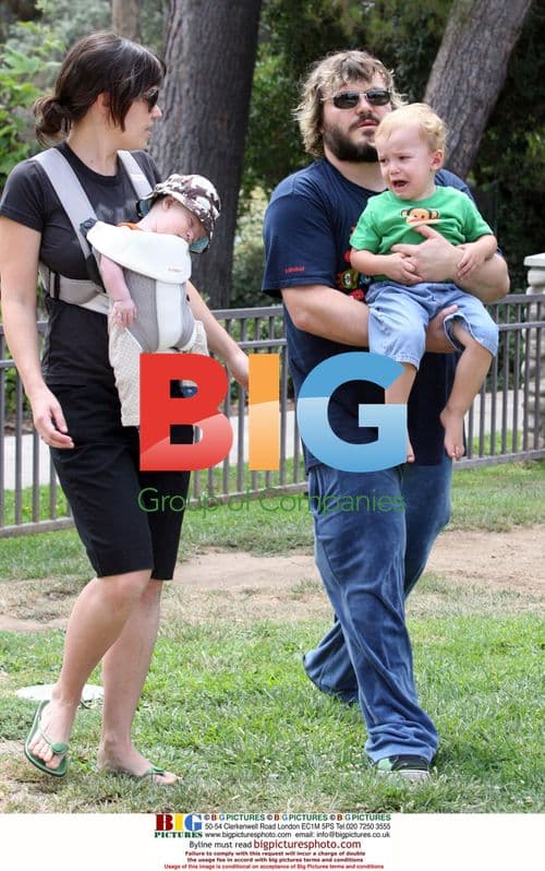 Jack Black and family at Beverly Hills Park