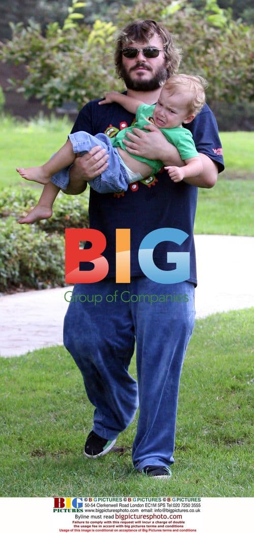 Jack Black with family at park