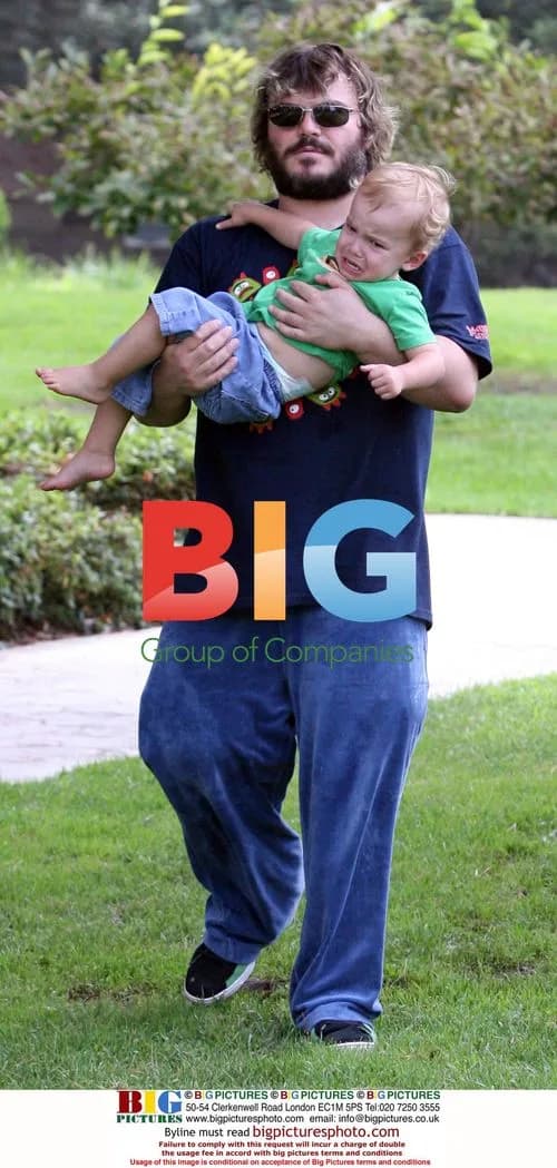 Jack Black with family at park