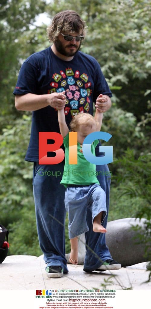 Jack Black and Family at Beverly Hills Park