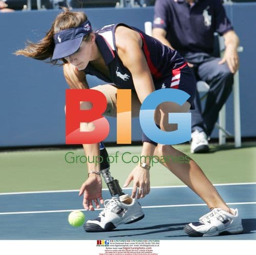 Amputee ball girl Kelly Bruno at U.S. Open