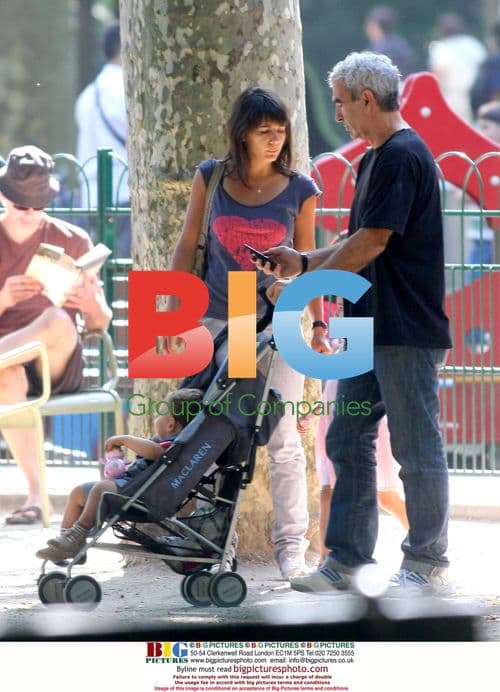 Raymond Domenech and family in Paris park