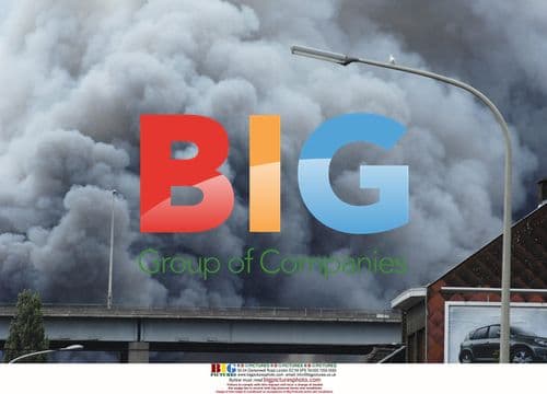 Large smoke cloud rises from car recycling fire