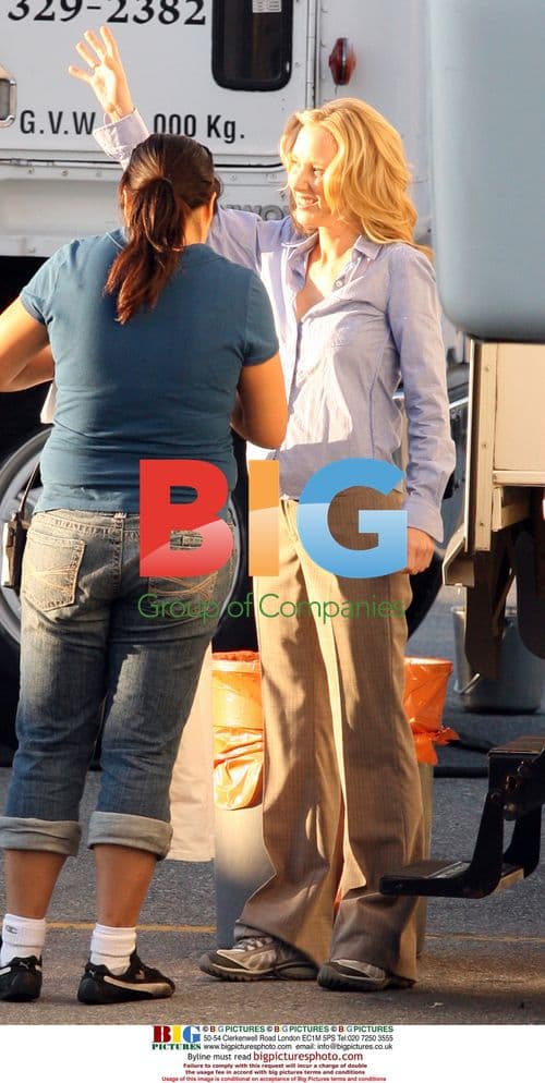 Anne Heche's family visits her on set