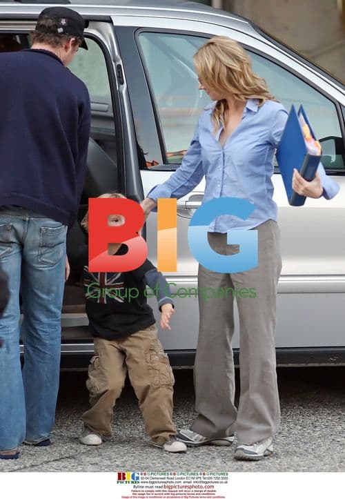 Anne Heche with family on 'Chem Trail' set