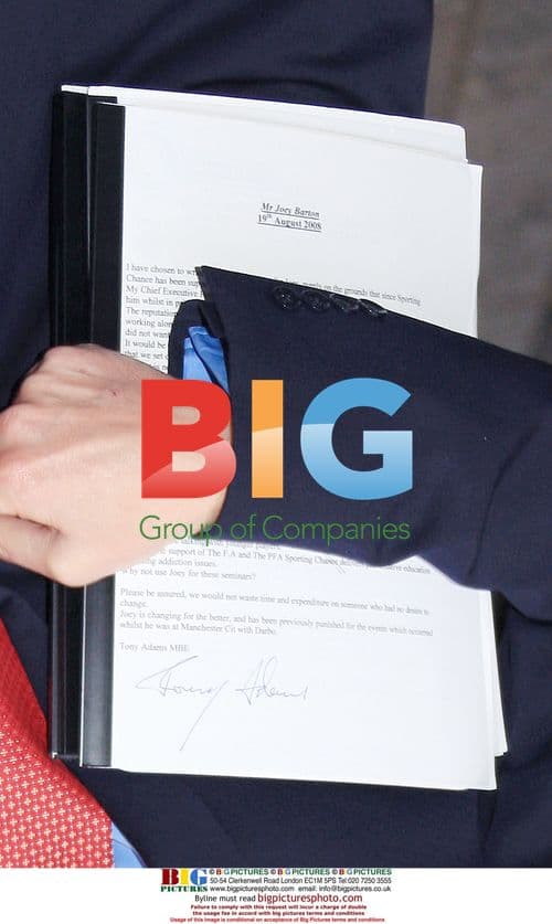 Joey Barton arriving at FA disciplinary hearing