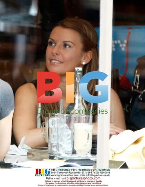Coleen Rooney drinks with friend in London