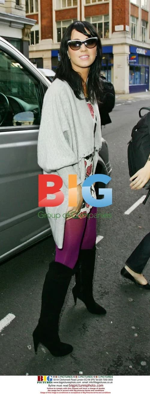 Singer Katy Perry leaving Radio One studios