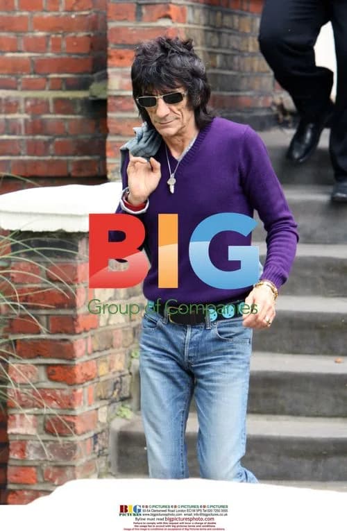 Ronnie Wood leaving home for church