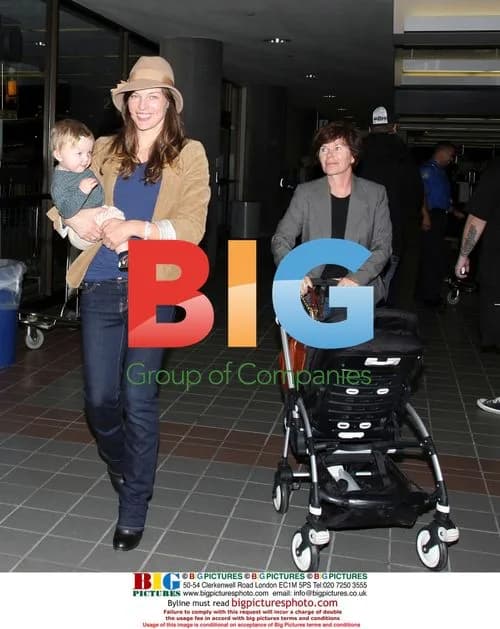 Milla Jovovich and baby depart LAX