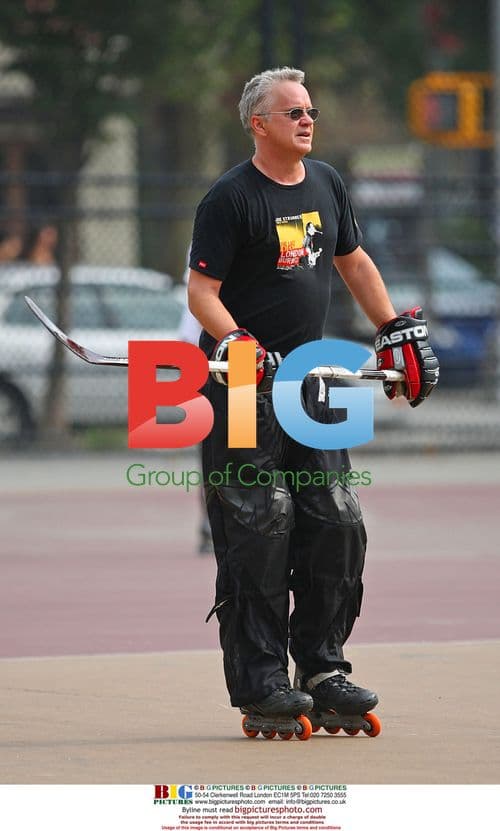 Tim Robbins Playing Street Hockey