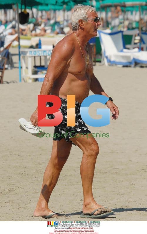 Italian soccer coach Marcello Lippi relaxes on Twiga Beach