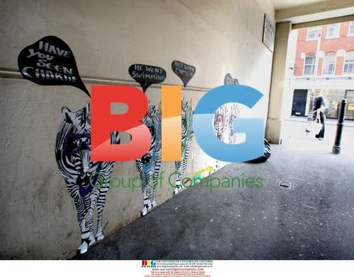 Graffiti Outside Sotheby's for Damien Hirst Exhibition